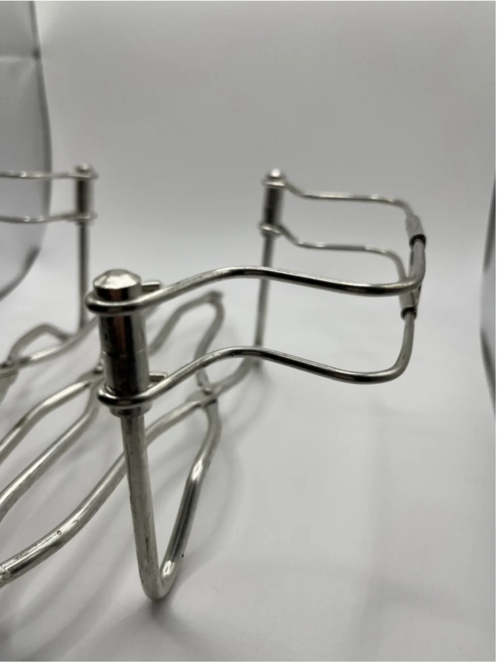 VINTAGE Chrome Silver Expandable Metal Trivet Casserole/Dish Holder ITALY SEE